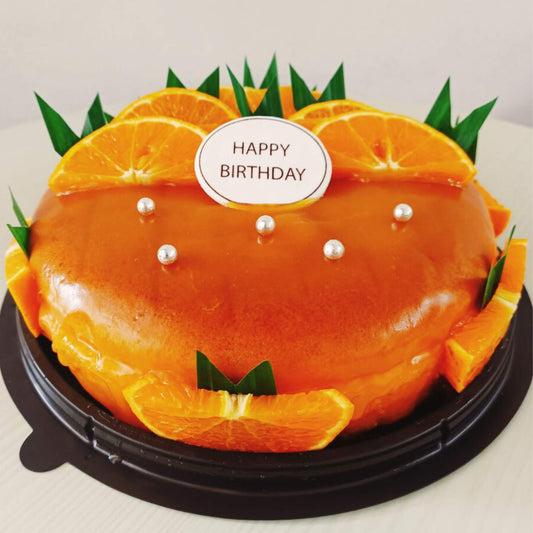 เค้กส้มโฮมเมดทั้งปอนด์สำหรับสั่งวันเกิดในพัทยา ตกแต่งสวยงาม จากร้าน Yummy Yim