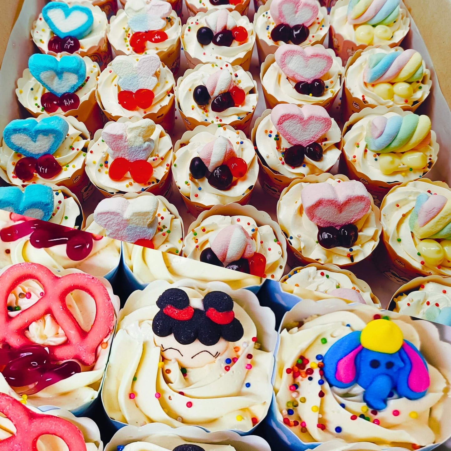 คัพเค้กเล็กพร้อมตกแต่งสำหรับงานปาร์ตี้เด็กและวันเกิดในพัทยาจากเบเกอรี่ Yummy Yim